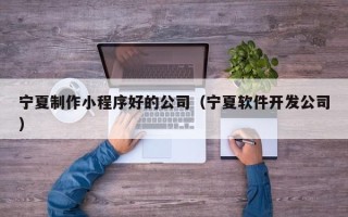 昭通宁夏制作小程序好的公司（宁夏软件开发公司）